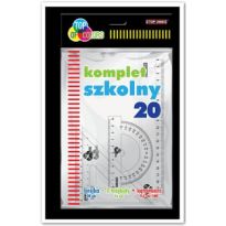 Komplet szkolny Top-2000 linijka 20, 2 ekierki + kątomierz