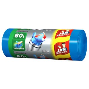 Worki naśmieci Jan Niezbędny 60l niebieskie 20 szt
