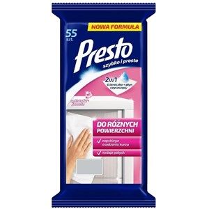 Chusteczki do czyszczenia uniwersalne Presto 55szt.
