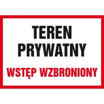 Znak Teren prywatny wstęp wzbroniony