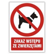 Znak Zakaz wstępu ze zwierzętami