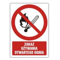 Znak Zakaz używania otwartego ognia