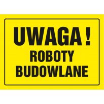 Znak Uwaga roboty budowlane