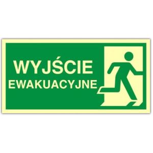Znak Kierunek do wyjścia ewakuacyjnego – w prawo
