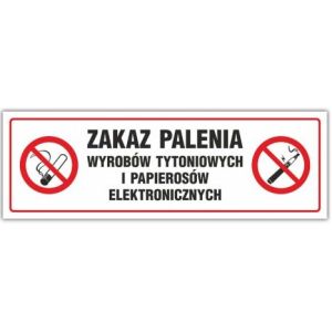 Znak Zakaz palenia wyrobów tytoniowych i papierosów elektroniczn