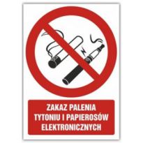 Znak Zakaz palenia tytoniu i papierosów elektronicznych