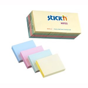 Karteczki samoprzylepne Stickn 38x51 12szt pastelowe 21531