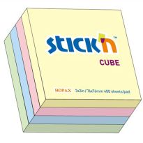 Karteczki samoprzylepne Stickn 76x76/400szt pastelowy mix