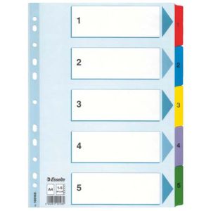 Przekładki Esselte A4 Mylar 1-5 kartonowe 100160