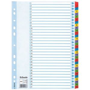 Przekładki Esselte A4 Mylar 1-31 kartonowe 100164