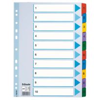 Przekładki Esselte A4 Mylar 1-10 kartonowe 100161
