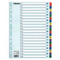 Przekładki Esselte A4 Mylar 1-20 kartonowe 100163