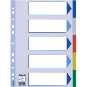 Przekładki Esselte A4 plastikowe 5 kart 15259
