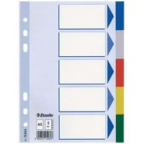 Przekładki Esselte A5 plastikowe 5 kart 15264