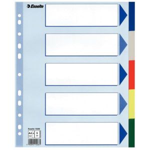 Przekładki Esselte A4 Maxi plastikowe 5 kart 15266