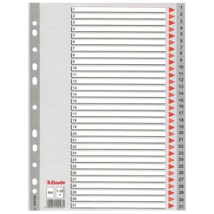 Przekładki Esselte A4 plastikowe 1-31 numeryczne 100108