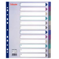 Przekładki Esselte A4-Maxi 12 kart plastikowe multicolor 20649