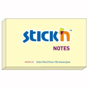 Karteczki samoprzylepne Stick'n 127x76 żółty pastelowy 21009