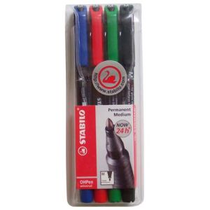 Foliopis Stabilo OHPen M 1,0mm kpl 4szt 843 4