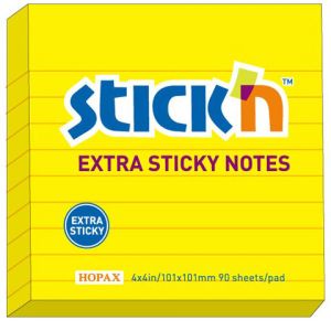 Karteczki samoprzylepne Stick`n Extra Sticky 101x101 żółty neon