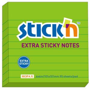 Karteczki samoprzylepne Stick`n Extra Sticky 101x101 zielony neo